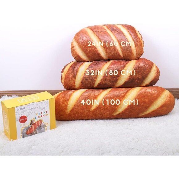 40 in 3D Simulation Bread Shape Soft Pillow Stuffed Toy  for Kids - Picture 6 of 6